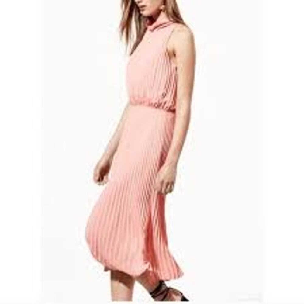 Aritizia Babaton Soft Girl Dress Parisian Capsule Accordion Pleat Pink Women XXS